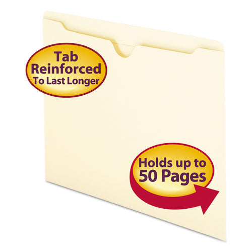 Manila File Jackets, 2-ply Straight Tab, Letter Size, Manila, 100/box.