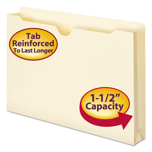 Manila File Jackets, 2-ply Straight Tab, Legal Size, Manila, 50/box.