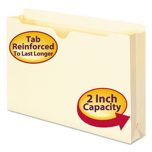 Manila File Jackets, 2-ply Straight Tab, Legal Size, Manila, 50/box.