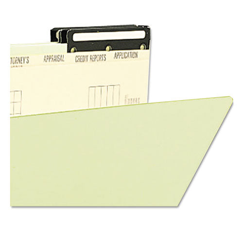 Pressboard Mortgage Folders, 1" Expansion, 8 Dividers, 1 Fastener, Legal Size, Green Exterior, 10/box.