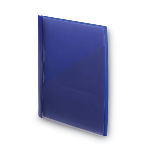 Clear Front Poly Report Cover, Double-prong Fastener, 0.5" Capacity, 8.5 X 11,Clear/blue, 5/pack