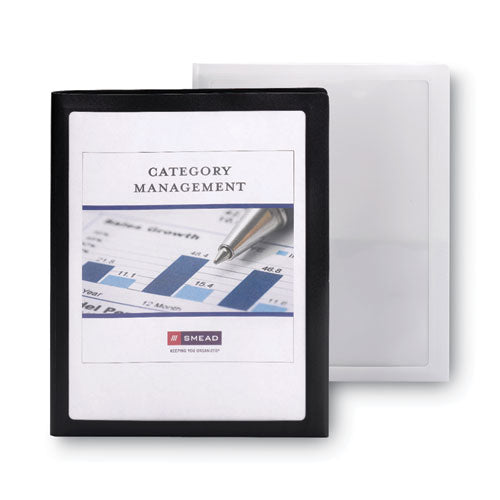 Frame View Poly Two-pocket Folder, 100-sheet Capacity, 11 X 8.5, Clear/black, 5/pack.