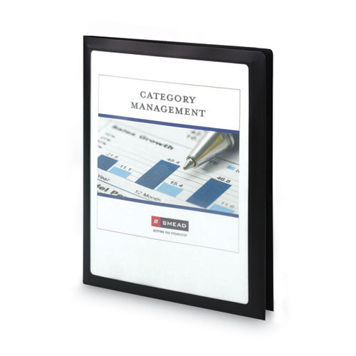 Frame View Poly Two-pocket Folder, 100-sheet Capacity, 11 X 8.5, Clear/black, 5/pack.