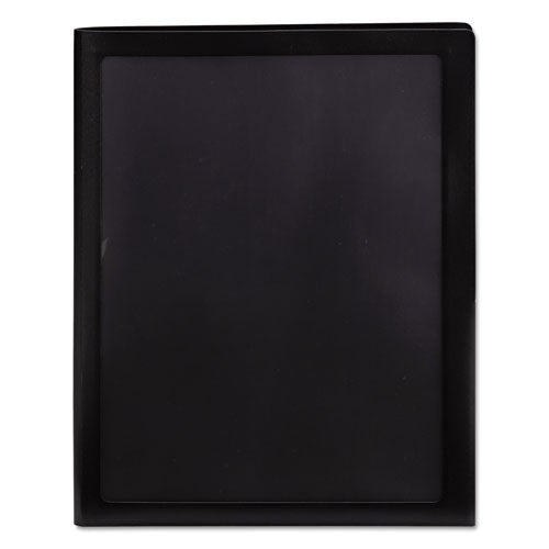 Frame View Poly Two-pocket Folder, 100-sheet Capacity, 11 X 8.5, Clear/black, 5/pack.