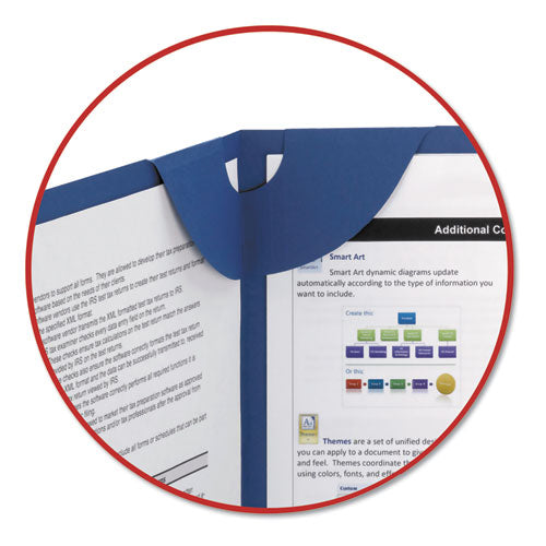 Lockit Two-pocket Folder, Textured Paper, 100-sheet Capacity, 11 X 8.5, Dark Blue, 25/box.