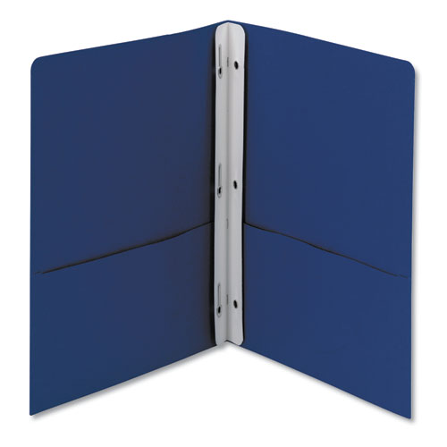 2-pocket Folder With Tang Fastener, 0.5" Capacity, 11 X 8.5, Dark Blue, 25/box.