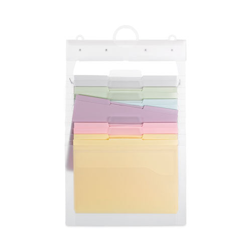 Cascading Wall Organizer, 6 Sections, Letter Size, 14.25" X 24.25", Blue, Clear, Gray, Green,Orange, Pink, Purple