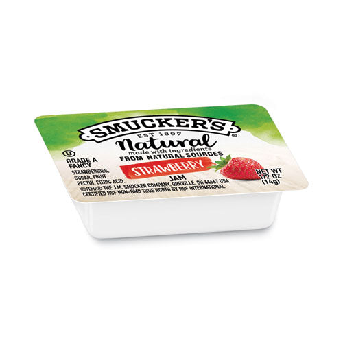 Smuckers 1/2 Ounce Natural Jam, 0.5 Oz Container, Strawberry, 200/carton.