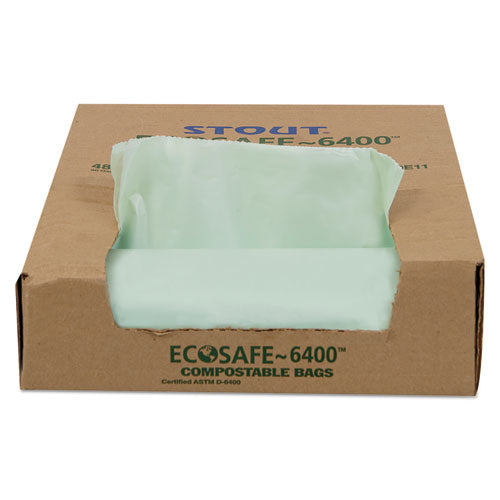 Ecosafe-6400 Bags, 30 Gal, 1.1 Mil, 30" X 39", Green, 48/box.