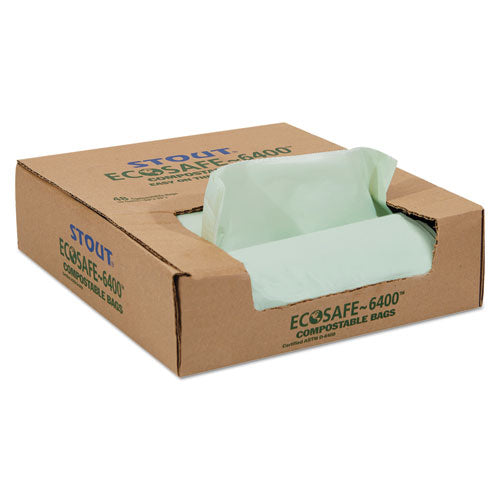Ecosafe-6400 Bags, 30 Gal, 1.1 Mil, 30" X 39", Green, 48/box.