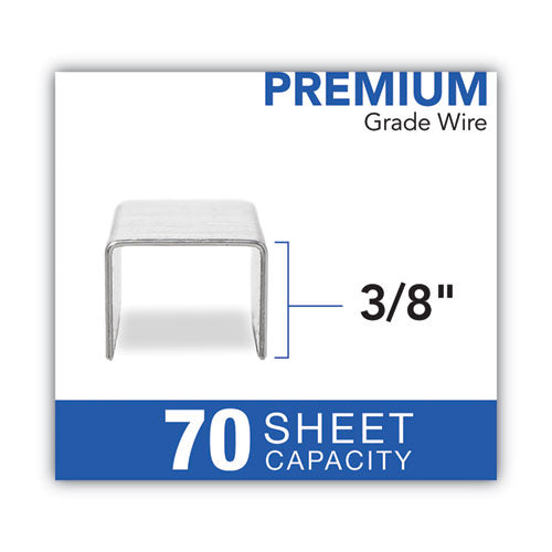 Optima High-capacity Staples, 0.38" Leg, 0.5" Crown, Steel, 125/strip, 20 Strips/box.