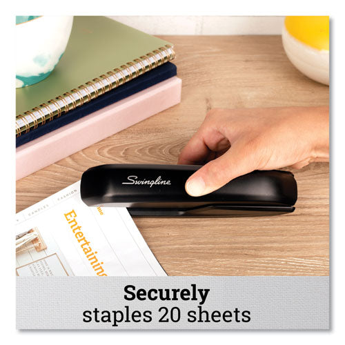 Standard Full Strip Desk Stapler, 20-sheet Capacity, Black.