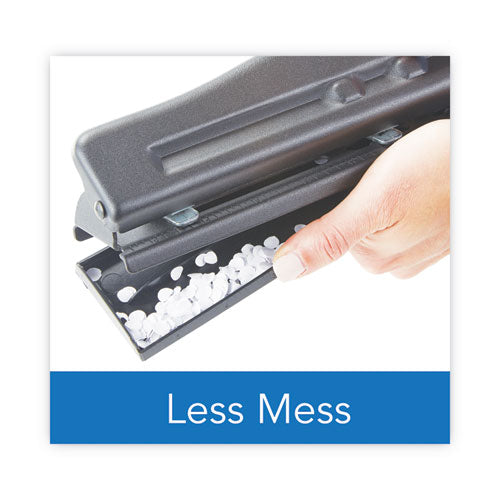 11-sheet Commercial Adjustable Desktop Two- To Three-hole Punch, 9/32" Holes, Black.