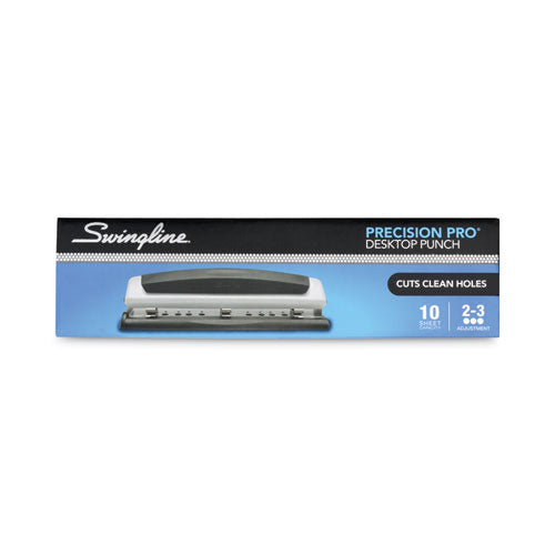 10-sheet Precision Pro Desktop Two- To Three-hole Punch, 9/32" Holes.