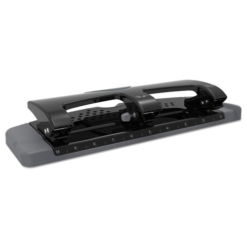 20-sheet Smarttouch Three-hole Punch, 9/32" Holes, Black/gray.