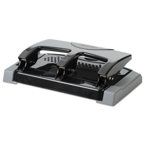 45-sheet Smarttouch Three-hole Punch, 9/32" Holes, Black/gray.