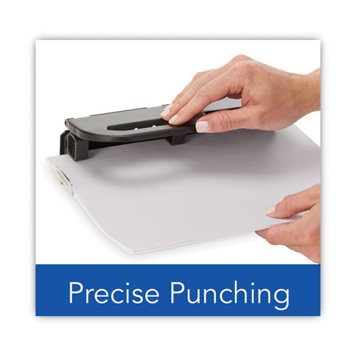 24-sheet Easy Touch Two- To Seven-hole Precision-pin Punch, 9/32" Holes, Black.