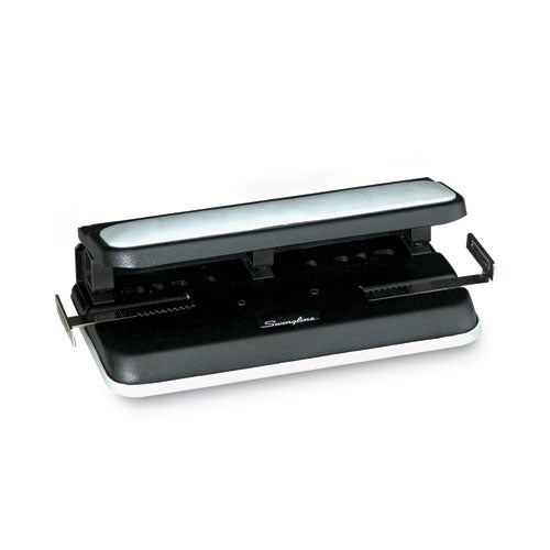 32-sheet Lever Handle Heavy-duty Two- To Seven-hole Punch, 9/32" Holes, Black.