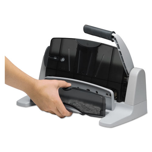 40-sheet Lighttouch Heavy-duty Two- To Seven-hole Punch, 9/32" Holes, Black/gray.