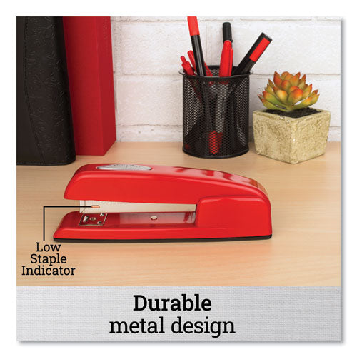 747 Business Full Strip Desk Stapler, 30-sheet Capacity, Rio Red.