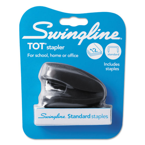 Tot Mini Stapler, 12-sheet Capacity, Black.