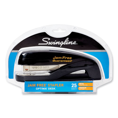 Optima Full Strip Desk Stapler, 25-sheet Capacity, Graphite Black.