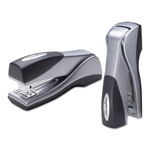 Optima Grip Compact Stapler, 25-sheet Capacity, Silver.