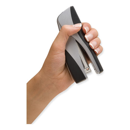 Optima Grip Compact Stapler, 25-sheet Capacity, Silver.