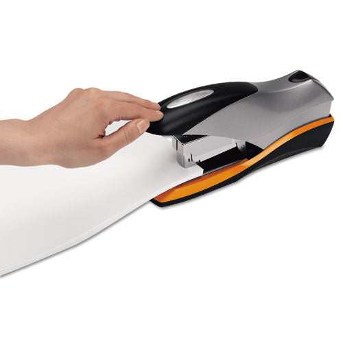 Optima 70 Desktop Stapler, 70-sheet Capacity, Silver/black/orange.