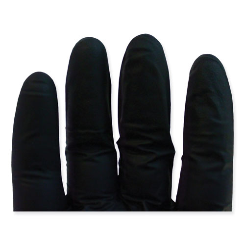 Proguard Powder Free Nitrile Gloves, Large, Black, 100/box.