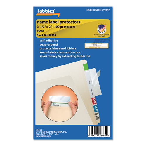 Self-adhesive Label/file Folder Protector, Top Tab, 3.5 X 2, Clear, 500/box.