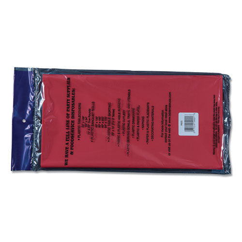 Table Set Rectangular Table Cover, Heavyweight Plastic, 54" X 108", Red, 6/pack.