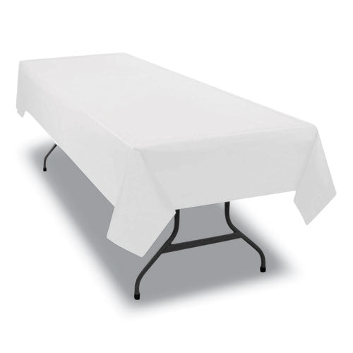 Table Set Rectangular Table Cover, Heavyweight Plastic, 54" X 108", White, 6/pack.