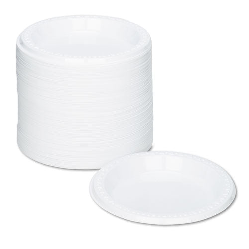 Plastic Dinnerware, Plates, 6" Dia, White, 125/pack.