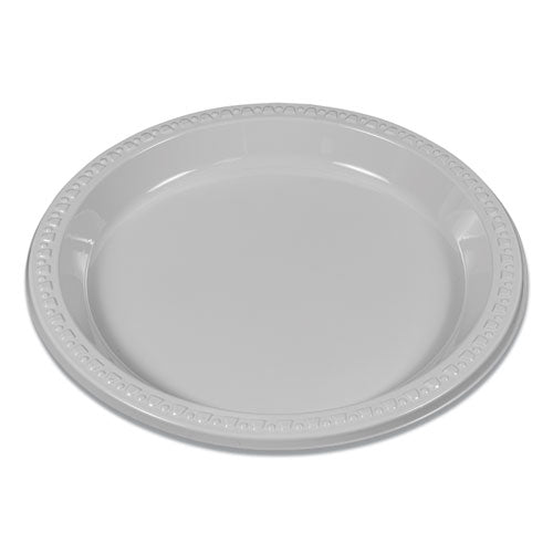 Plastic Dinnerware, Plates, 9" Dia, White, 500/carton.