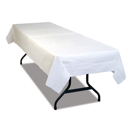 Table Set Poly Tissue Table Cover, 54" X 108", White, 6/pack.