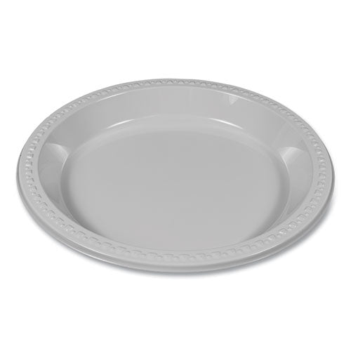 Plastic Dinnerware, Plates, 10.25" Dia, White, 125/pack.