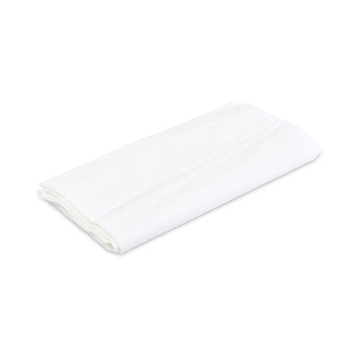 Paper Table Cover, Embossed Paper With Plastic Liner, 54" X 108", White, 20/carton.