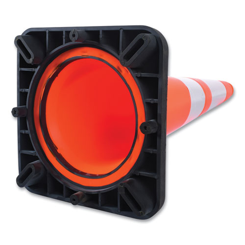 Traffic Cone, 10.75 X 10.75 X 28, Orange/silver/black.