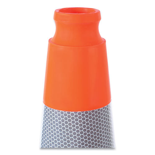 Traffic Cone, 10.75 X 10.75 X 28, Orange/silver/black.