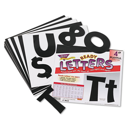 Ready Letters Playful Combo Set, Black, 4"h, 216/set.