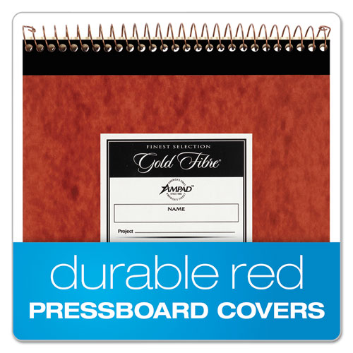 Gold Fibre Retro Wirebound Writing Pads, Wide/legal And Quadrille Rule, Red Cover, 70 White 8.5 X 11.75 Sheets.