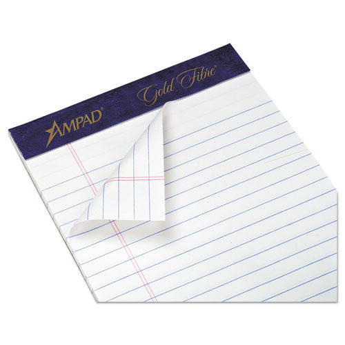 Gold Fibre Writing Pads, Narrow Rule, 50 White 5 X 8 Sheets, 4/pack.