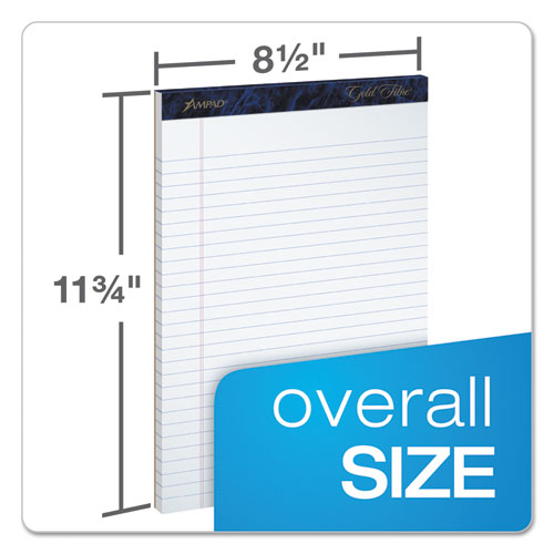 Gold Fibre Writing Pads, Wide/legal Rule, 50 White 8.5 X 11.75 Sheets, 4/pack.