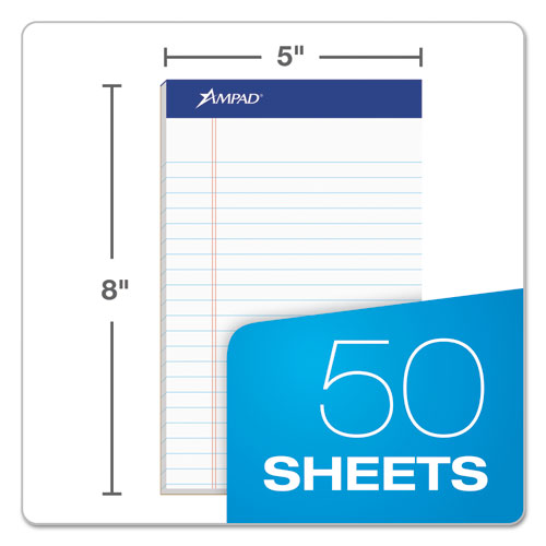 Recycled Writing Pads, Narrow Rule, Politex Green Kelsu Headband, 50 White 5 X 8 Sheets, Dozen.