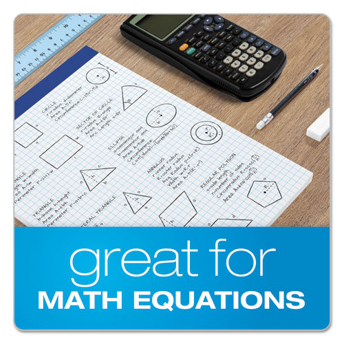 Quad Double Sheet Pad, Quadrille Rule (4 Sq/in), 100 White 8.5 X 11.75 Sheets.