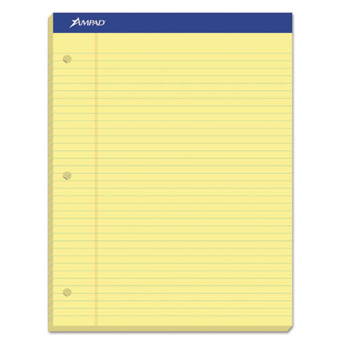 Double Sheet Pads, Wide/legal Rule, 100 Canary-yellow 8.5 X 11.75 Sheets.