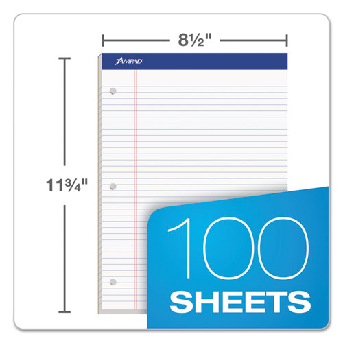 Double Sheet Pads, Medium/college Rule, 100 White 8.5 X 11.75 Sheets.