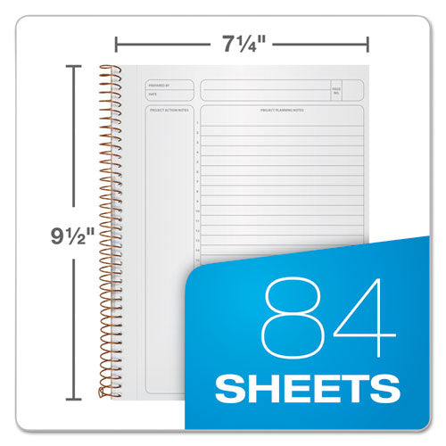 Gold Fibre Wirebound Project Notes Book, 1-subject, Project-management Format, Green Cover, (84) 9.5 X 7.25 Sheets.