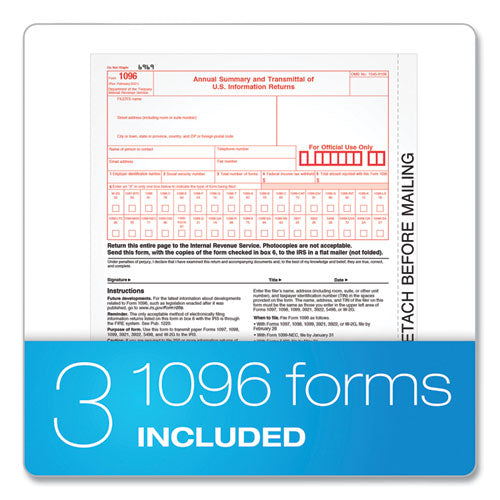 1099-nec Tax Forms, Fiscal Year: 2023, Five-part Carbonless, 8.5 X 3.5, 3 Forms/sheet, 50 Forms Total.